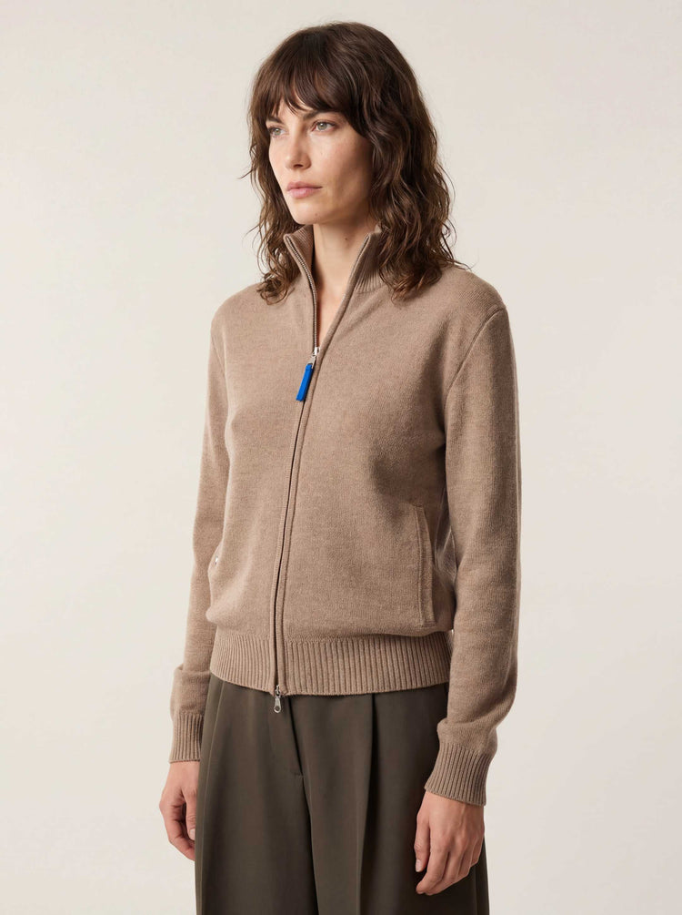 The Everyday Zip Through Jumper Fawn Brown Image