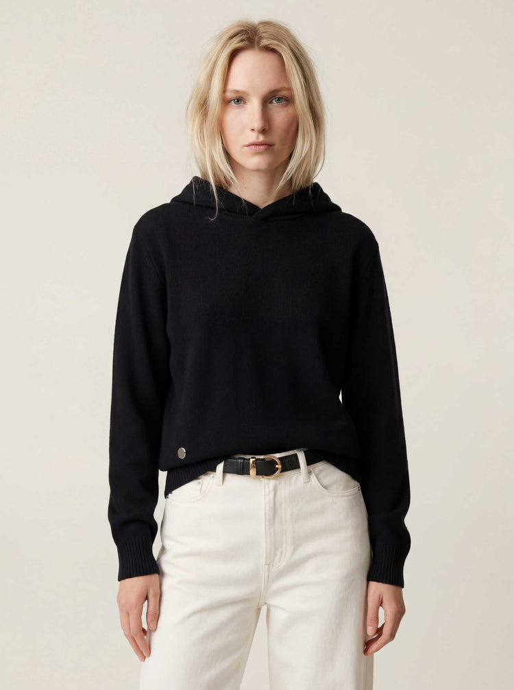 The Signature Merino Hoodie Anthracite Black Image