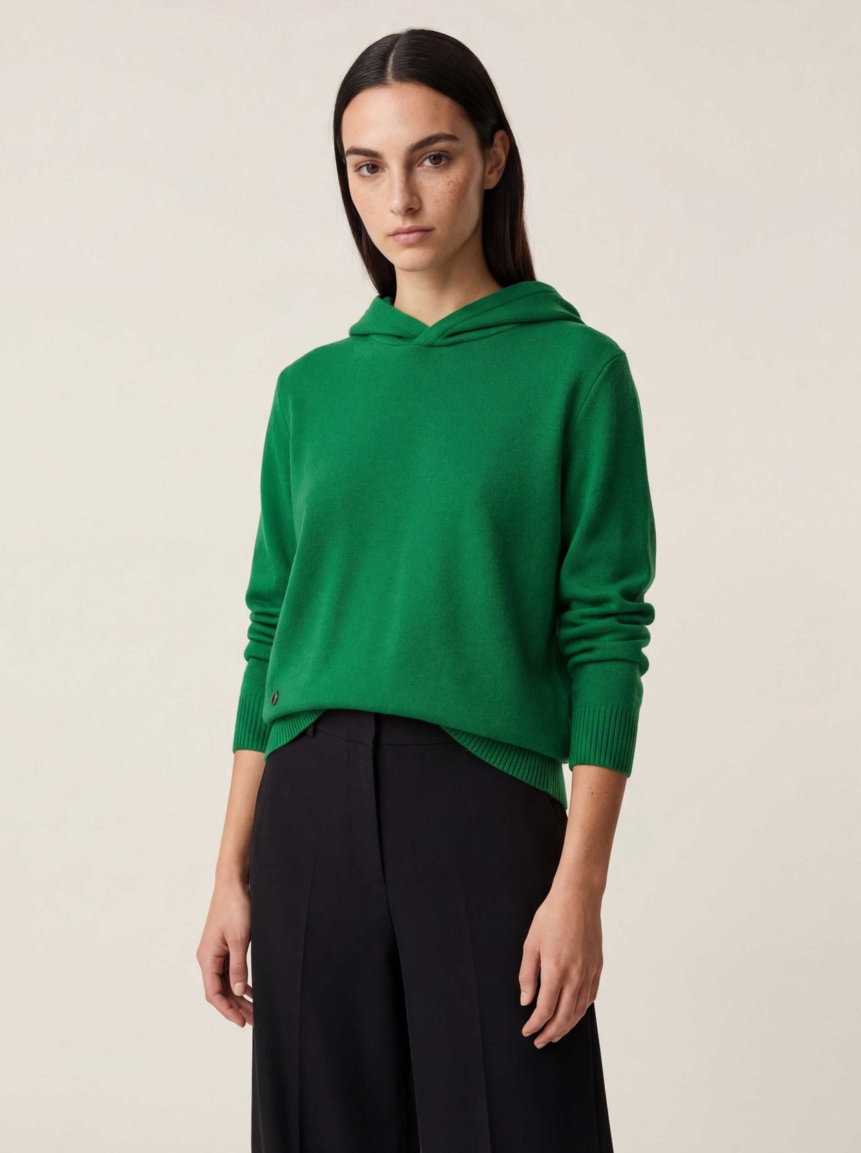 The Signature Merino Hoodie Bottle Green Female Image