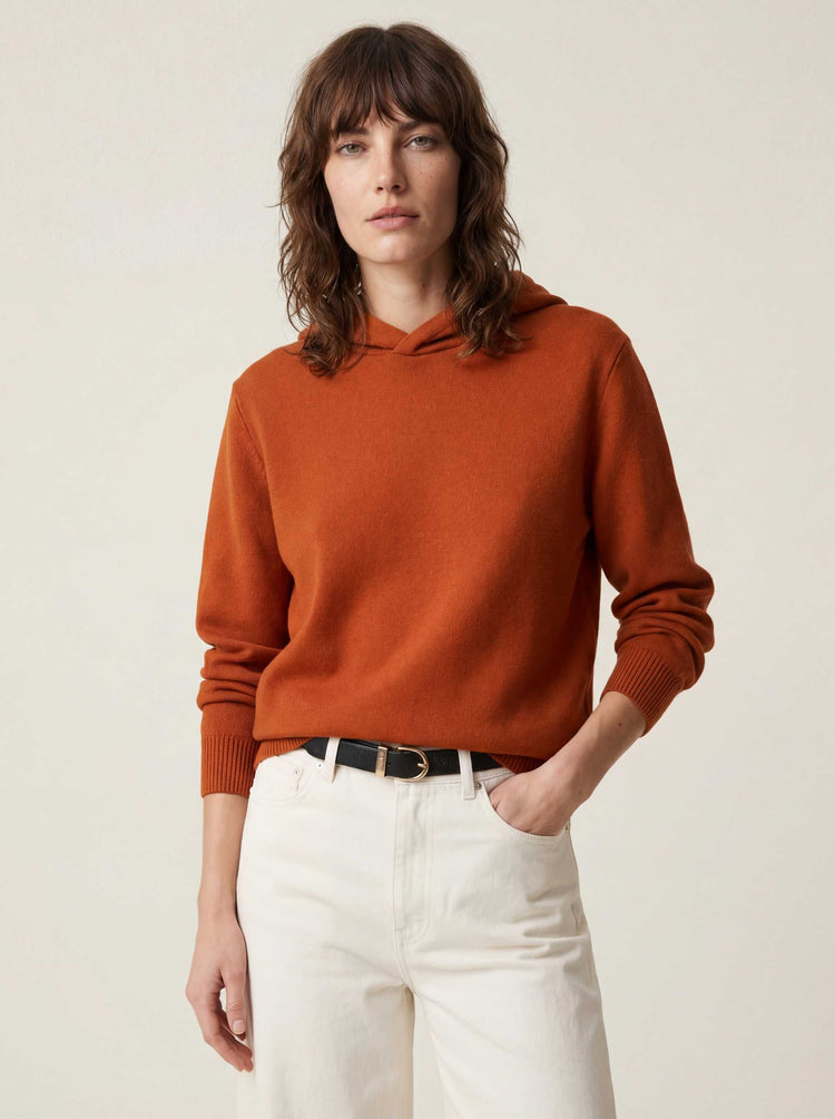 The Signature Merino Hoodie Burnt Orange Image
