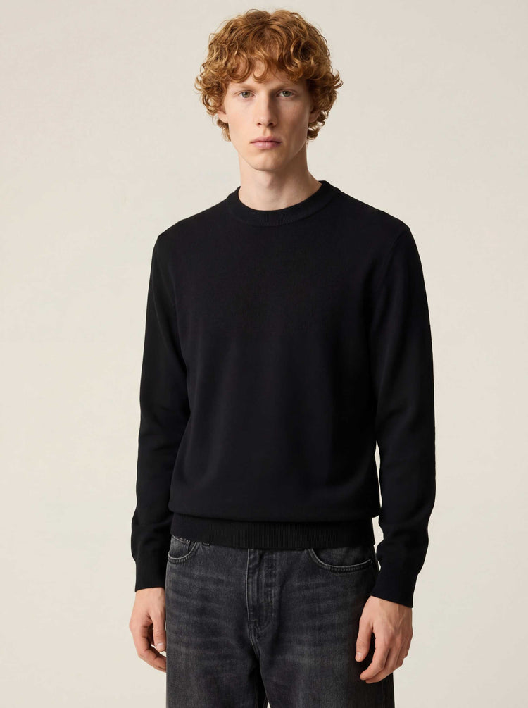 The Fine Knit Crewneck Anthracite Black Image