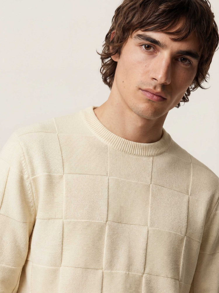 The Textured Crewneck Jumper Raw White Image