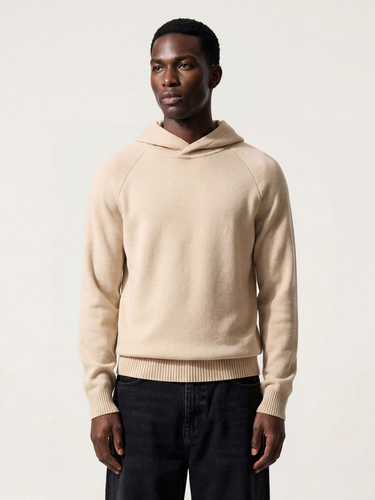 The Knitted Hoodie Almond White Image