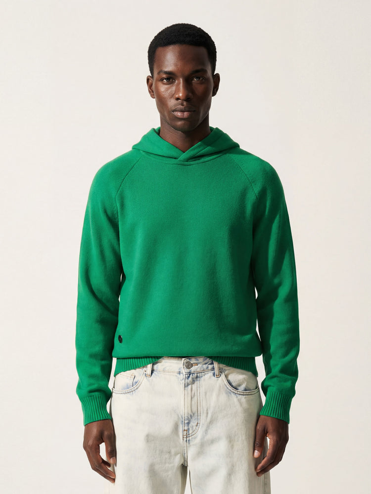 The Knitted Hoodie Bottle Green Image