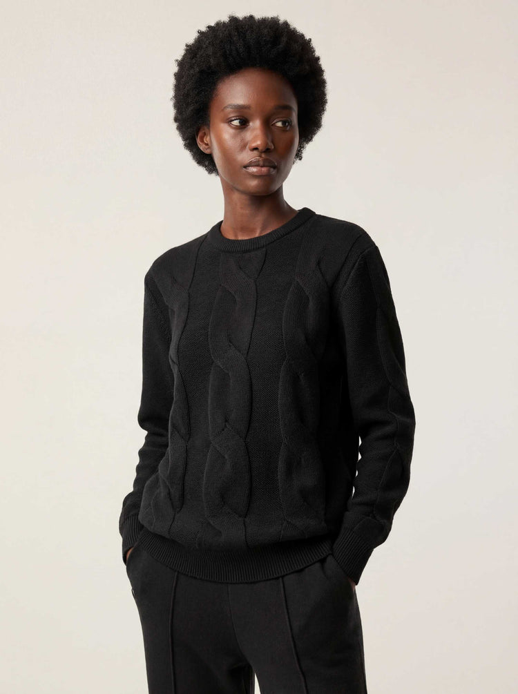 The Cable Knit Jumper Anthracite Black Image