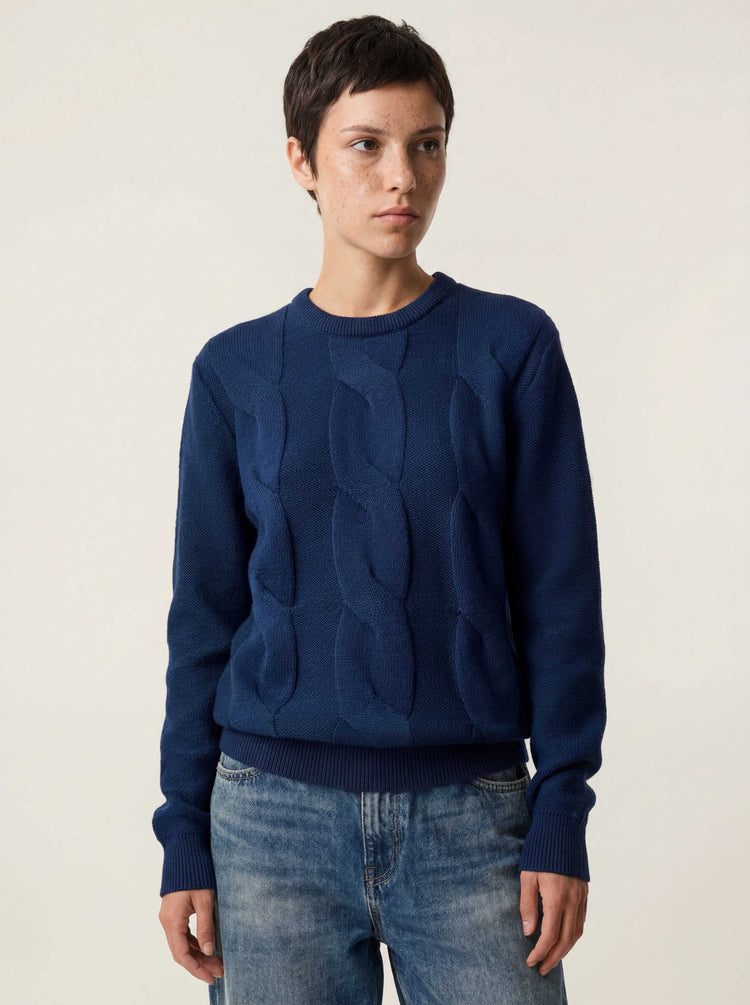 The Cable Knit Jumper Atlantic Blue Image