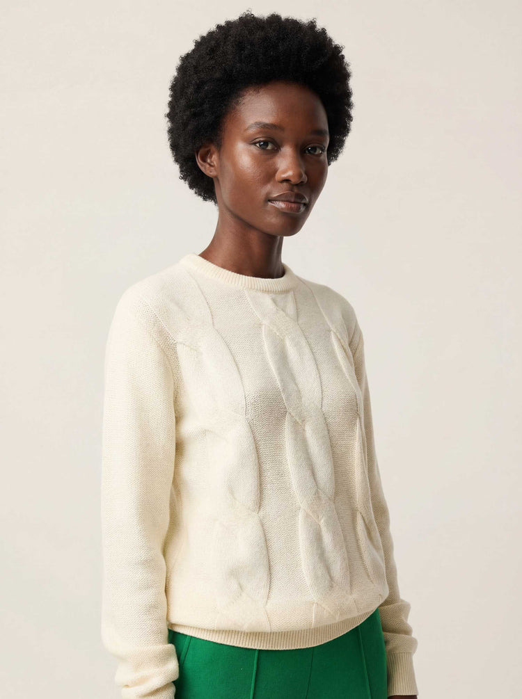 The Cable Knit Jumper Raw White Image