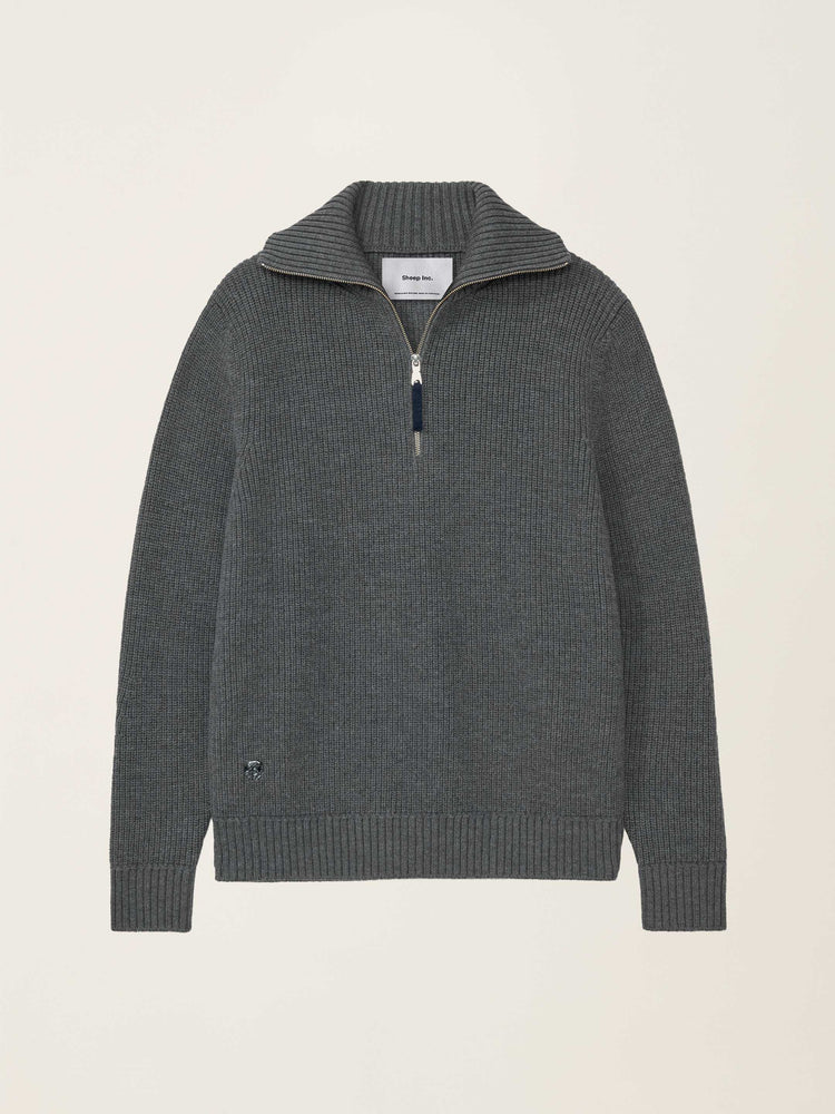 The Ridge Knit Half Zip Slate Grey Image
