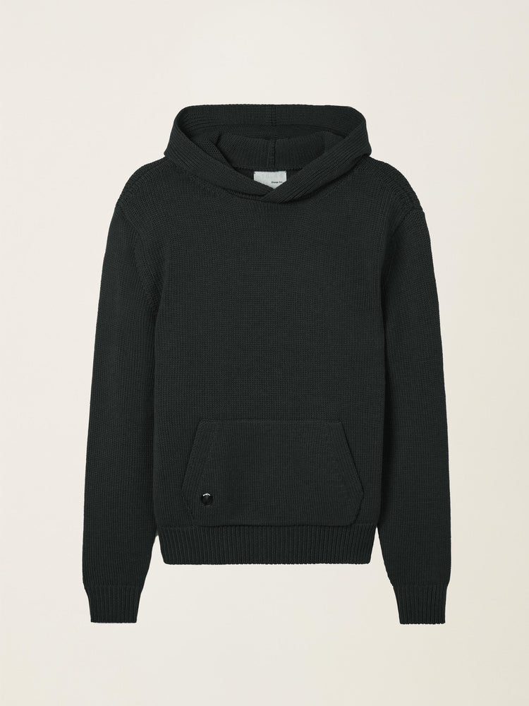 The Chunky Knit Hoodie Anthracite Black Image