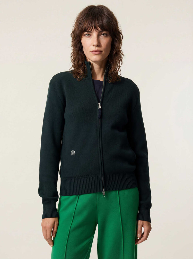 The Everyday Zip Through Jumper Forest Green Image