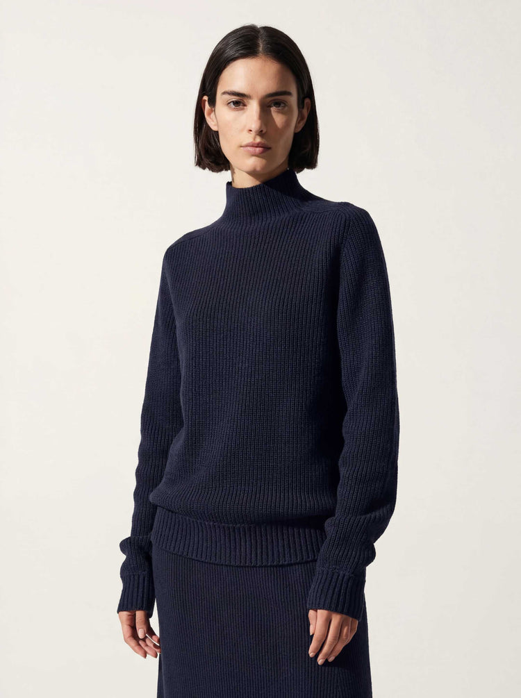The Soft-Knit High Neck Pacific Blue Image