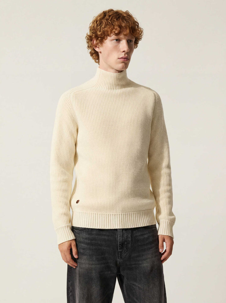 The Soft-Knit High Neck Raw White Image
