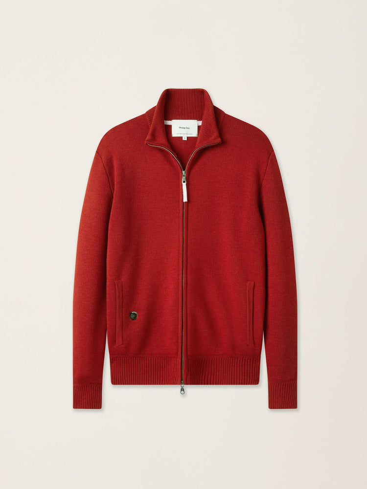 The Everyday Zip Through Jumper Tomato Red Image