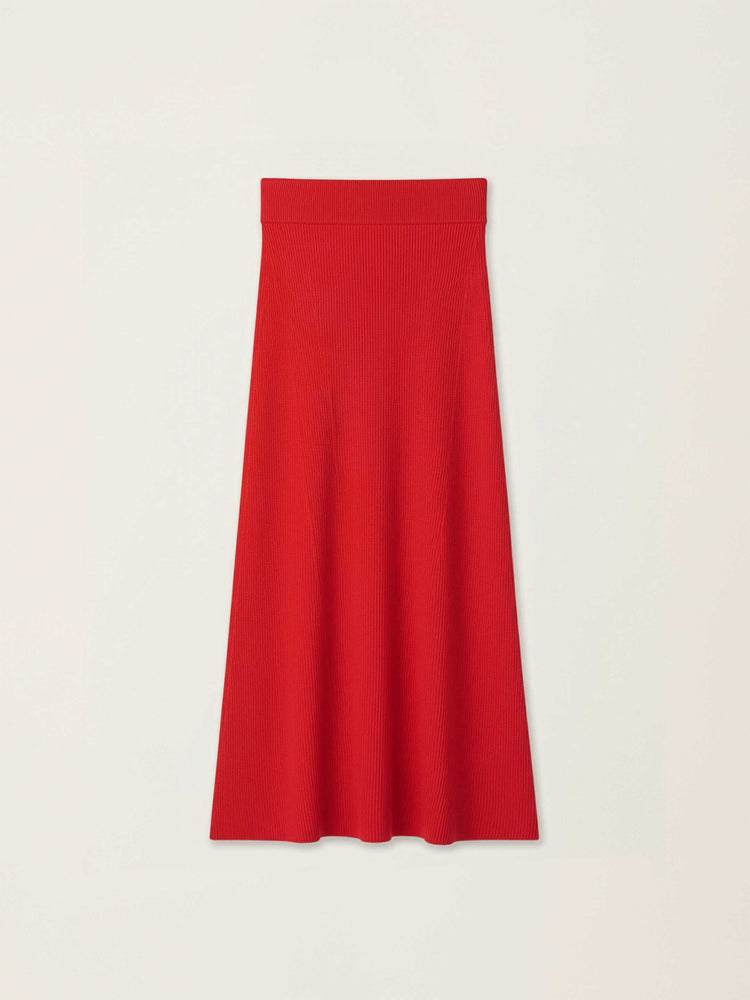 The Ribbed Knitted Skirt Poppy Red Image