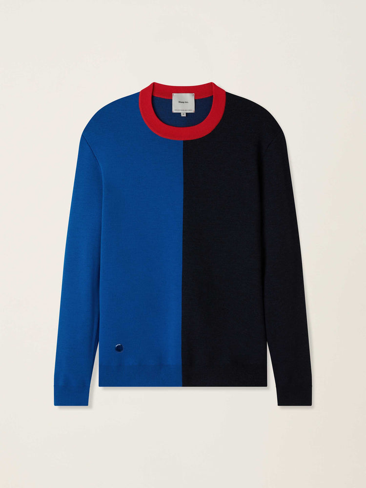 The Colourblock Crewneck Jumper Pacific Blue Image