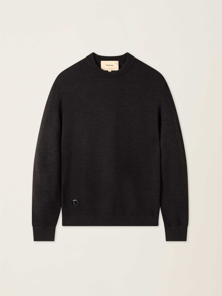 The Fine Knit Crewneck Anthracite Black Image
