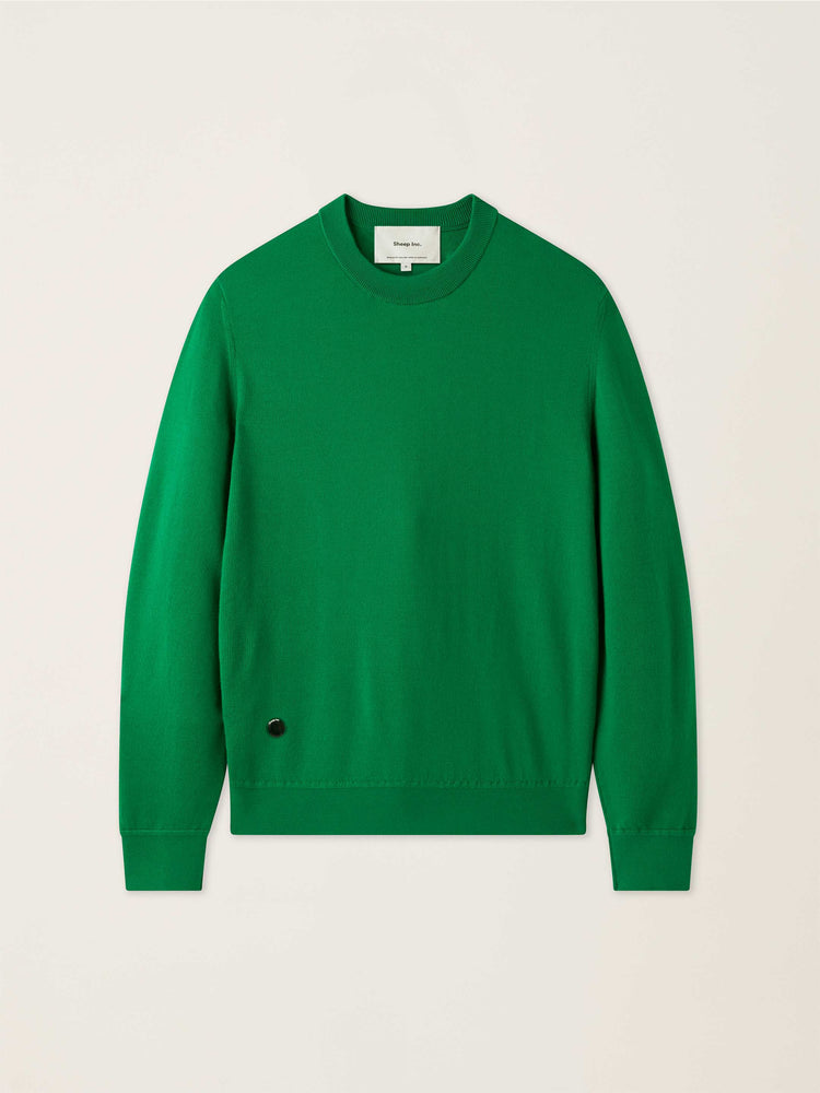 The Fine Knit Crewneck Bottle Green Image
