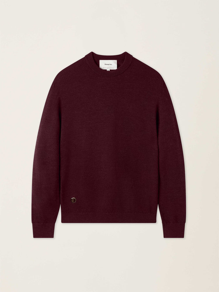 The Fine Knit Crewneck Konini Burgundy Image