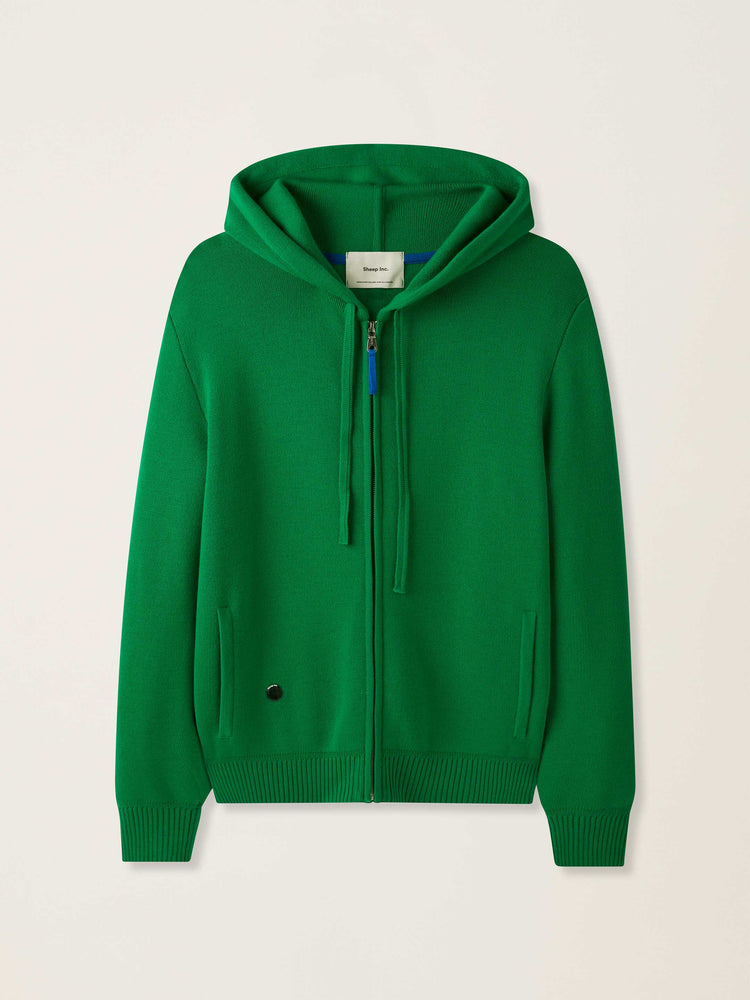The Signature Merino Zip Hoodie Bottle Green Image