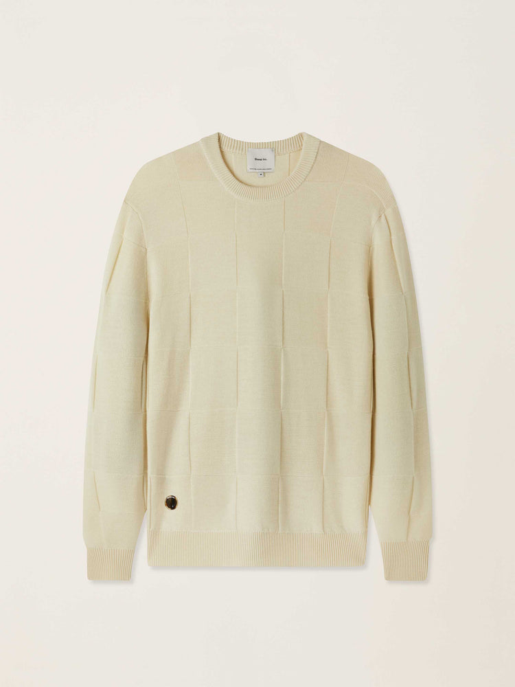 The Textured Crewneck Jumper Raw White Image