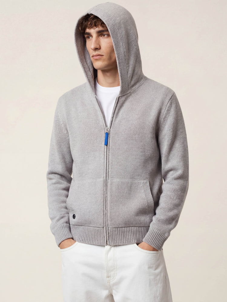 The Chunky Knit Zip Hoodie Moon Grey Image