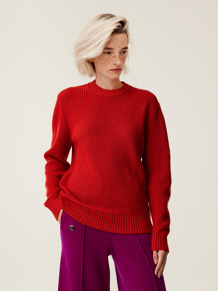 The Shepherd's Knit Crewneck Jumper Tomato Red Image