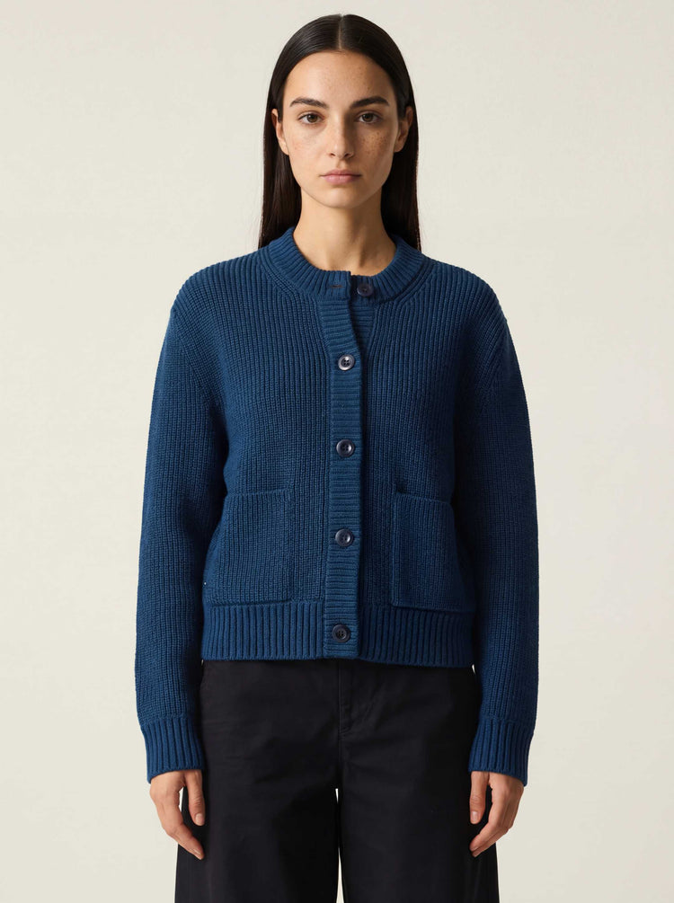 The Soft-Rib Cardigan Tasman Blue Image
